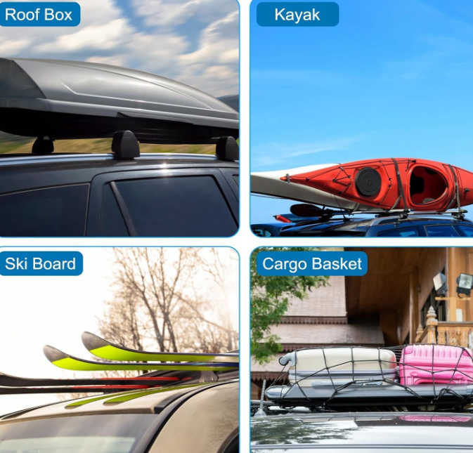 Universal Aluminum Roof Rack Crossbars, Anti-Theft Design