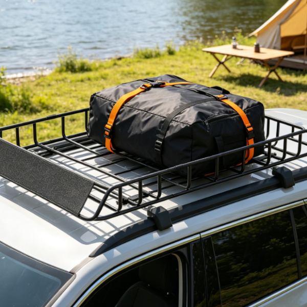 Universal Roof Cargo Basket, Heavy-Duty Steel Rack