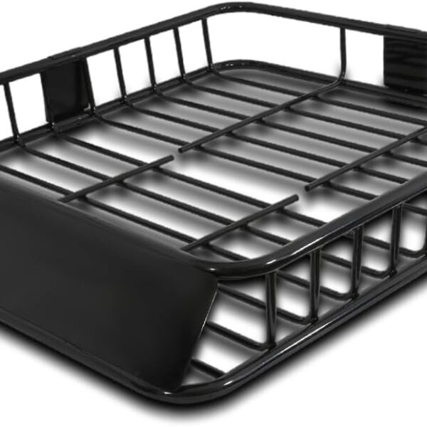 Roof Platform-Style Cargo Rack With Cargo Net And Straps