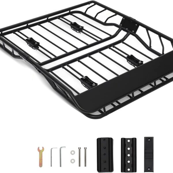 Universal Rust-Resistant Black Roof Cargo Basket