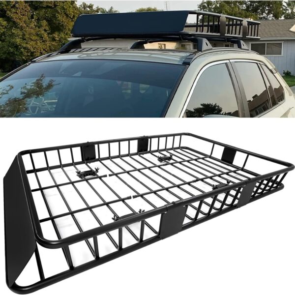 Universal Heavy-Duty Steel Roof Cargo Basket With Extension Section